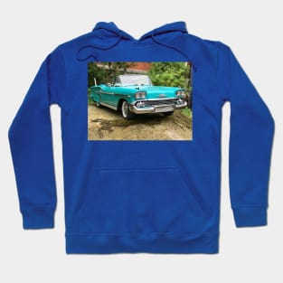 Drop top US turquoise 1950’s car Hoodie